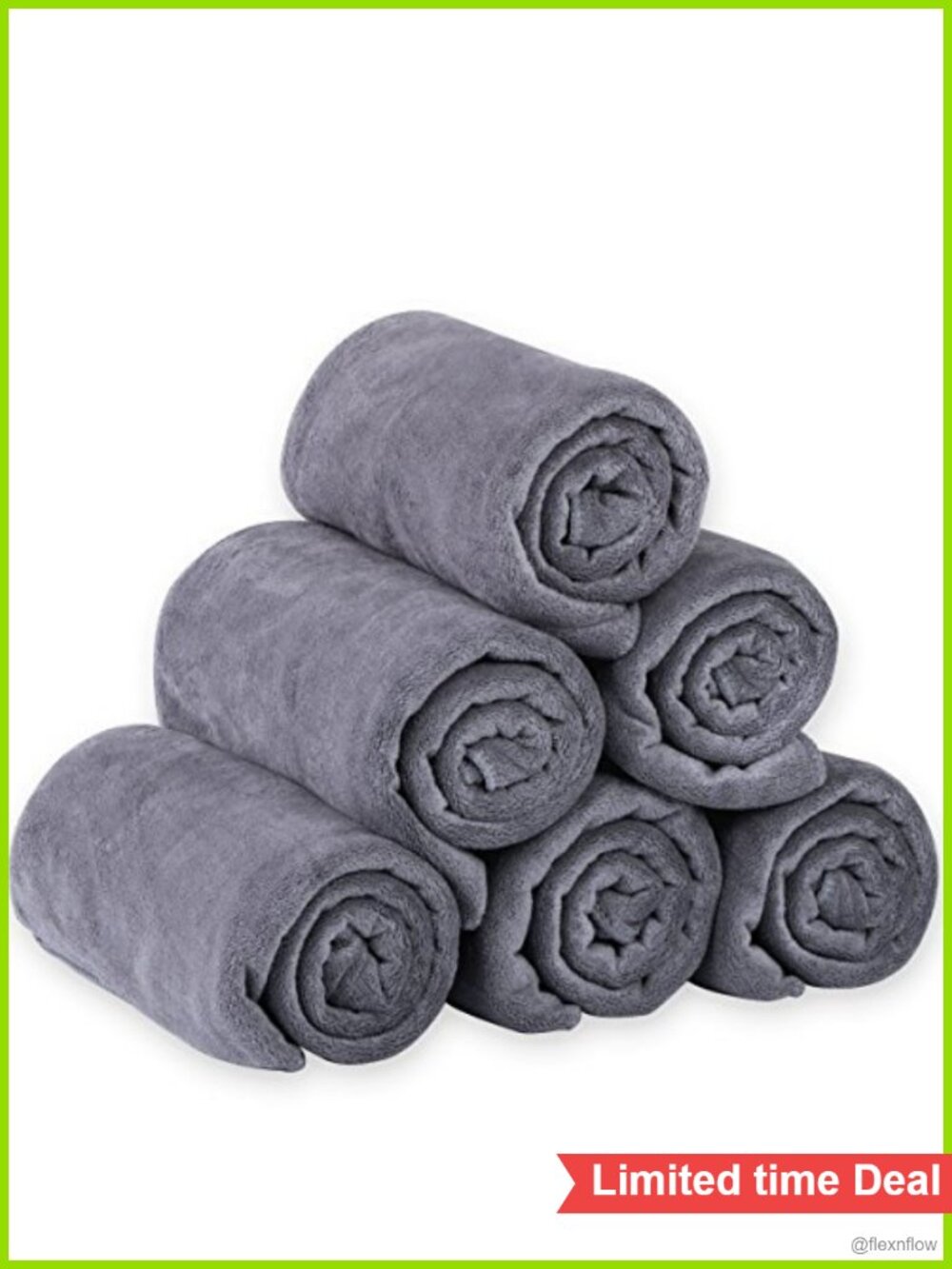Microfiber Bath Towel Set of 6 27x55 Super Absorbent Quick Dry Gym Yoga